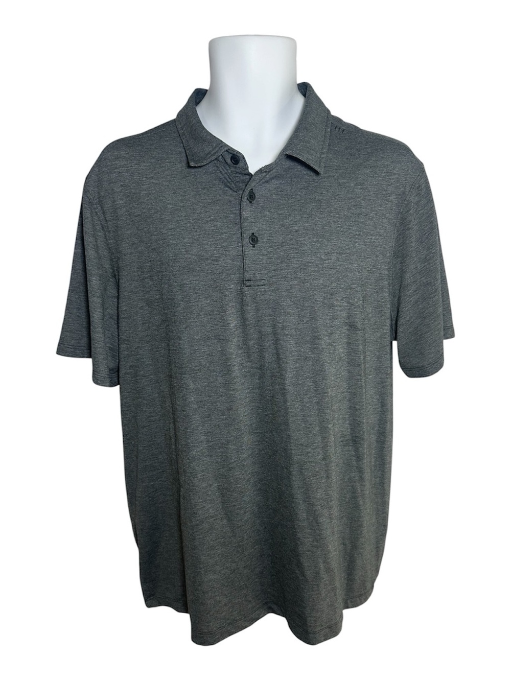 Lululemon Men’s Gray Short Sleeve Polo Shirt Classic Fit Size Large